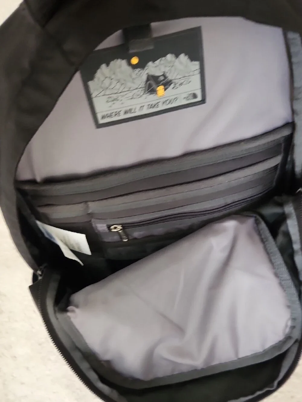 The North Face Black Fall Line Backpack with Jobcase Logo